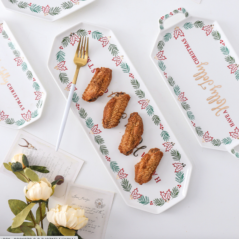 Ceramic Platter for Christmas - Ceramic platter, serving platter, fruit platter | Plates for dining table & home decor