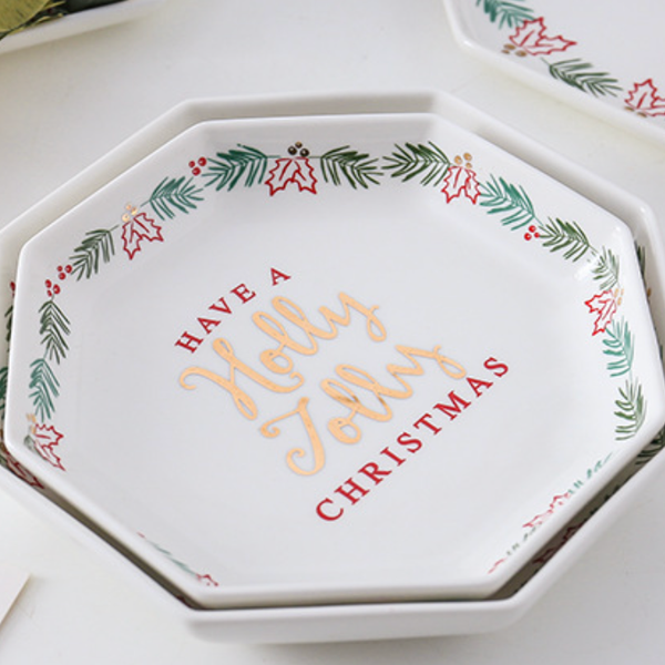 Ceramic Christmas Side Plate - Serving plate, snack plate, dessert plate | Plates for dining & home decor