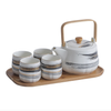 Black Porcelain Tea Pot Set - Tea cup set, tea set, teapot set | Tea set for Dining Table & Home Decor