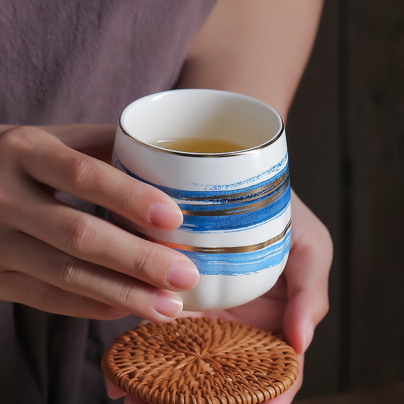 Blue Porcelain Tea Pot Set - Tea cup set, tea set, teapot set | Tea set for Dining Table & Home Decor