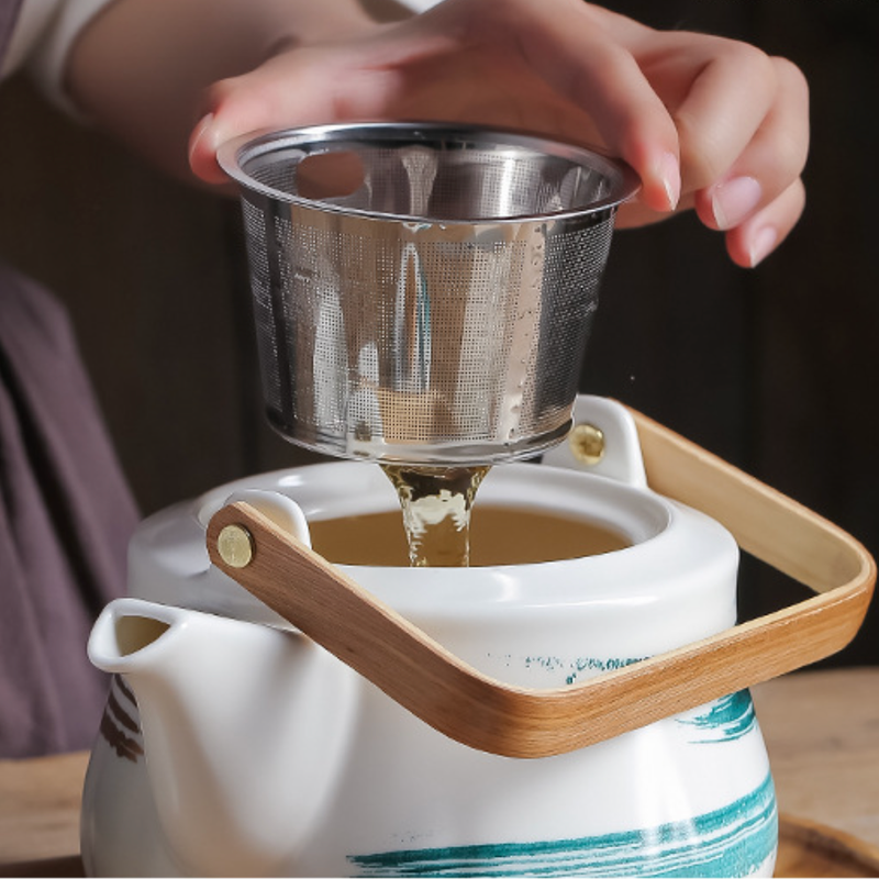 Blue Porcelain Tea Pot Set - Tea cup set, tea set, teapot set | Tea set for Dining Table & Home Decor