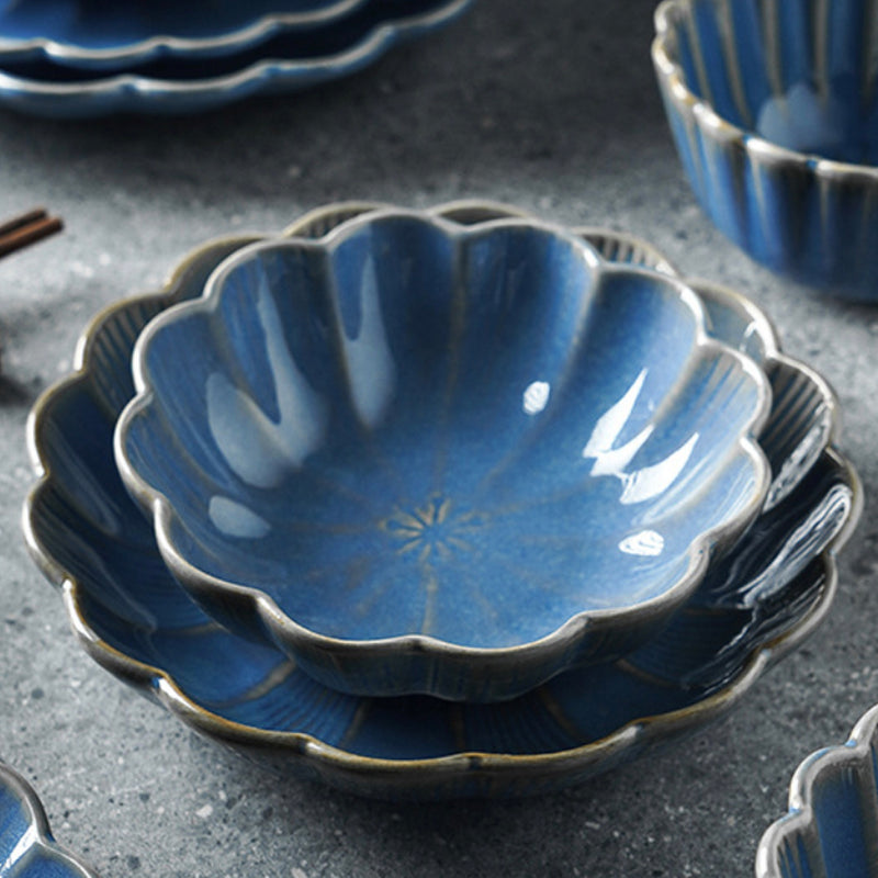 Ocean Ceramic Dinner Plate Blue 10 Inch - Serving plate, lunch plate, ceramic dinner plates| Plates for dining table & home decor