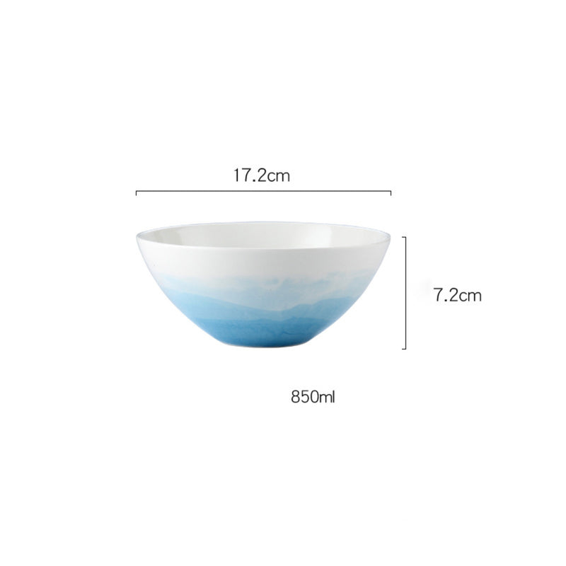 Ombre Bowl Blue - Bowl, ceramic bowl, serving bowls, noodle bowl, salad bowls, bowl for snacks, large serving bowl | Bowls for dining table & home decor