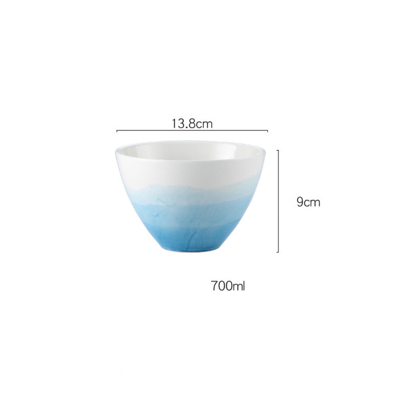 Ombre Bowl Blue - Bowl, ceramic bowl, serving bowls, noodle bowl, salad bowls, bowl for snacks, large serving bowl | Bowls for dining table & home decor