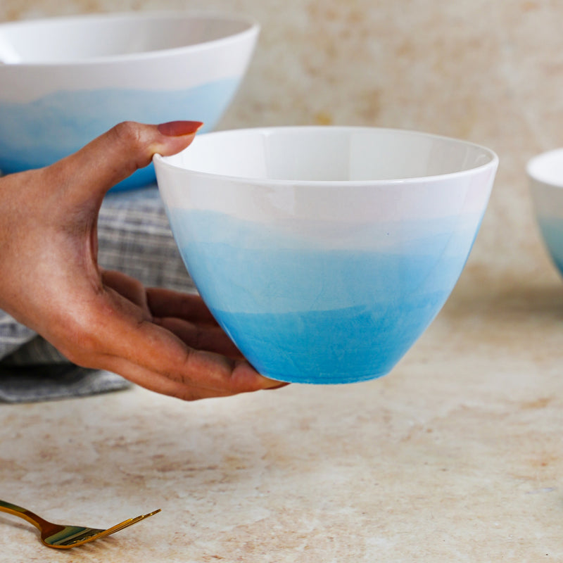 Ombre Bowl Blue - Bowl, ceramic bowl, serving bowls, noodle bowl, salad bowls, bowl for snacks, large serving bowl | Bowls for dining table & home decor