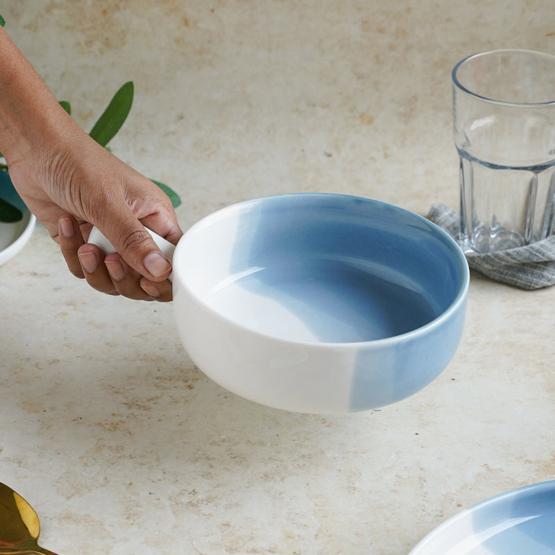 Ombre Bowl with Handle - Ceramic bowl, salad bowls, snack bowls, bowl with handle, oven bowl | Bowls for dining table & home decor
