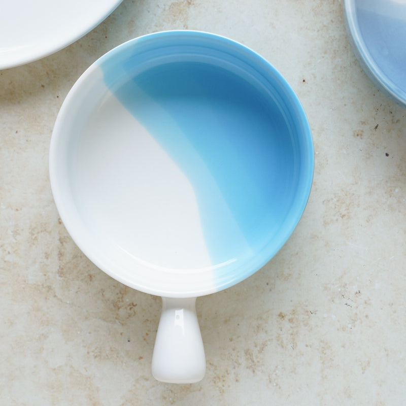 Ombre Bowl with Handle - Ceramic bowl, salad bowls, snack bowls, bowl with handle, oven bowl | Bowls for dining table & home decor