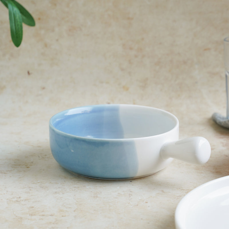 Ombre Bowl with Handle - Ceramic bowl, salad bowls, snack bowls, bowl with handle, oven bowl | Bowls for dining table & home decor