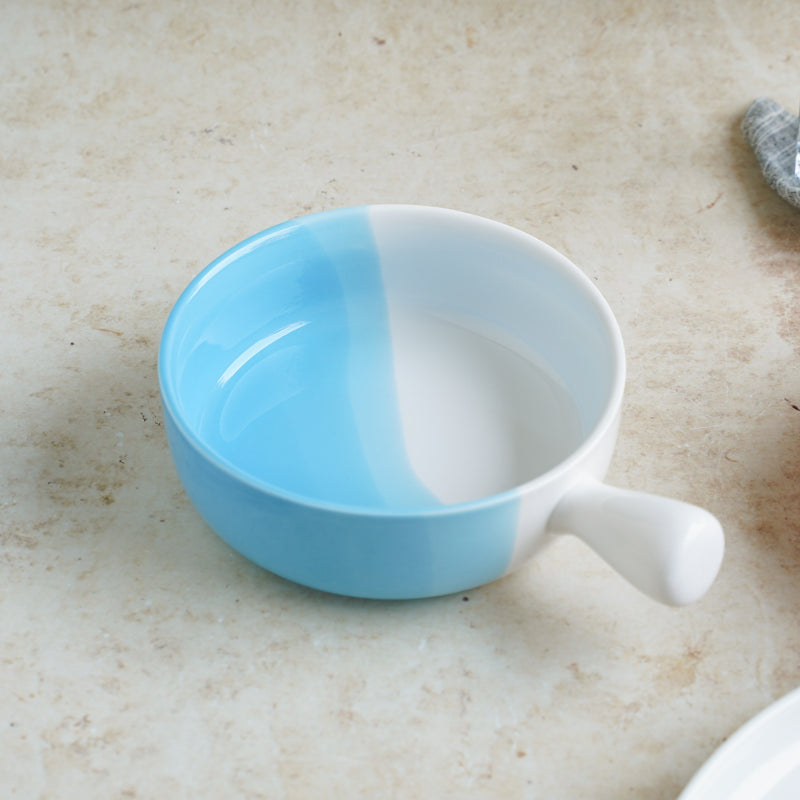 Ombre Bowl with Handle - Ceramic bowl, salad bowls, snack bowls, bowl with handle, oven bowl | Bowls for dining table & home decor