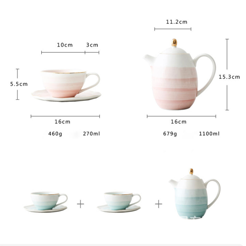Ombre Tea Set - Tea cup set, tea set, teapot set | Tea set for Dining Table & Home Decor