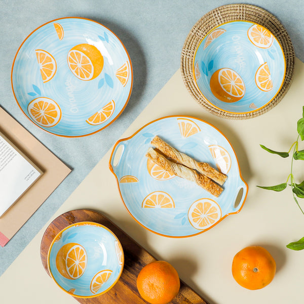 Orange Crockery Fiesta - Serving plate, snack plate, dessert plate | Plates for dining & home decor