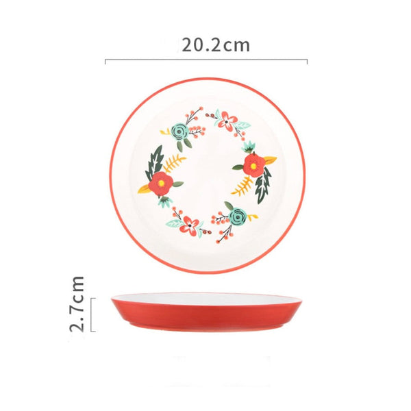 Bloom Ceramic Snack Plate Red 8 Inch - Serving plate, snack plate, dessert plate | Plates for dining & home decor