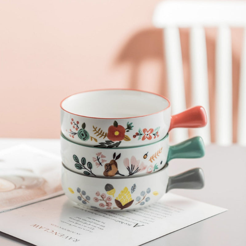 Bloom Bowl With Handle - Kitchen utensil, serving bowls, salad bowls, noodle bowl | Bowls for dining table & home decor