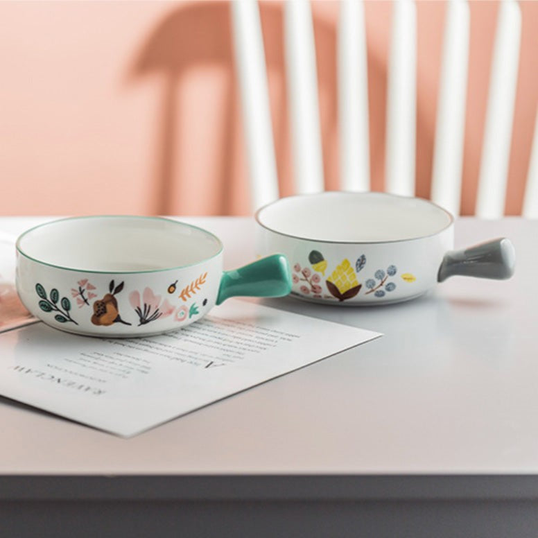 Bloom Bowl With Handle - Kitchen utensil, serving bowls, salad bowls, noodle bowl | Bowls for dining table & home decor