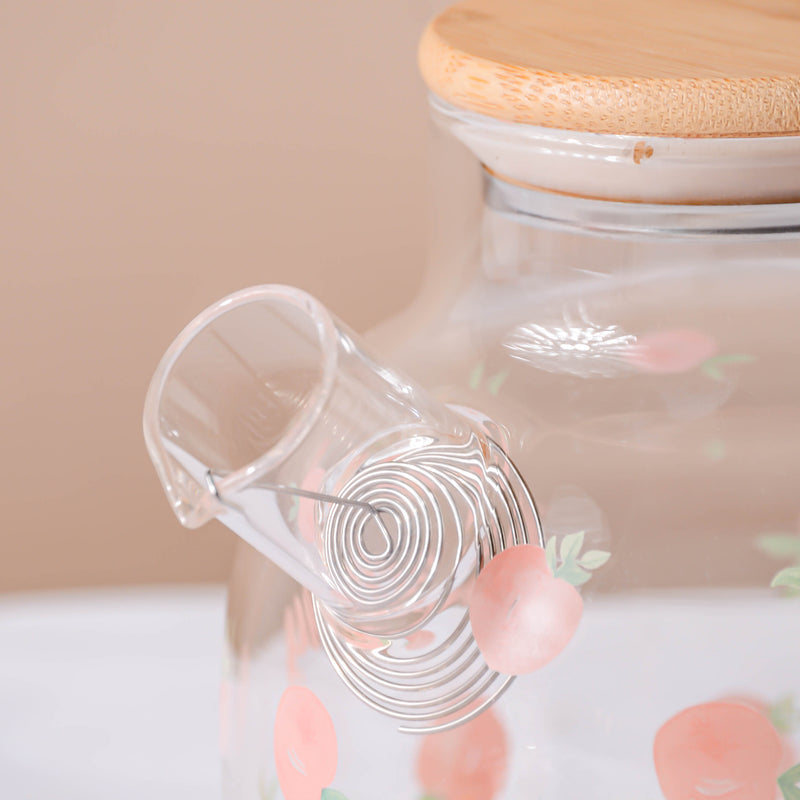 Peach Glass Teapot Pink- Kettle for tea, pot for coffee, teapot | Jug for Dining table & Home decor