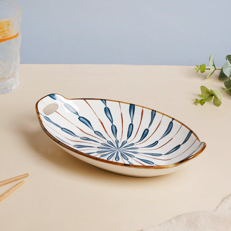Mizo Teardrop Ceramic Baking Plate 11 inch - Ceramic platter, serving platter, fruit platter | Plates for dining table & home decor
