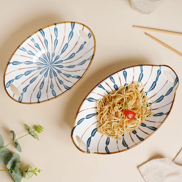 Mizo Teardrop Ceramic Baking Plate 11 inch - Ceramic platter, serving platter, fruit platter | Plates for dining table & home decor