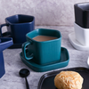 Pentagon Mug with Saucer Midnight Green- Tea cup, coffee cup, cup for tea | Cups and Mugs for Office Table & Home Decoration