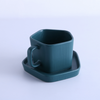 Pentagon Mug with Saucer Midnight Green- Tea cup, coffee cup, cup for tea | Cups and Mugs for Office Table & Home Decoration