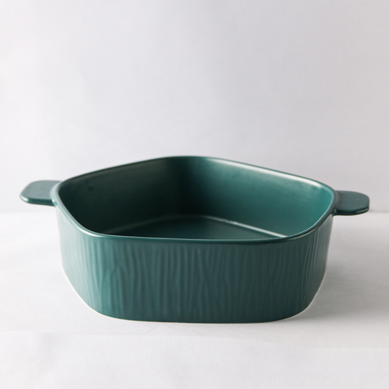Pentagon Serving Bowl Green - Bowl, ceramic bowl, serving bowls, noodle bowl, salad bowls, bowl for snacks, baking bowls, large serving bowl, bowl with handle | Bowls for dining table & home decor