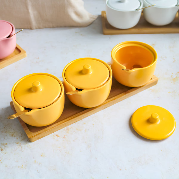 Pickle Jars With Tray Set of 3