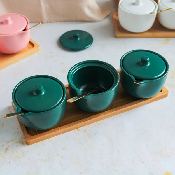 Pickle Jars With Tray Set of 3