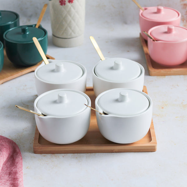 Pickle Jars With Tray Set of 4