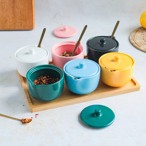 Pickle Jars With Tray Set of 6