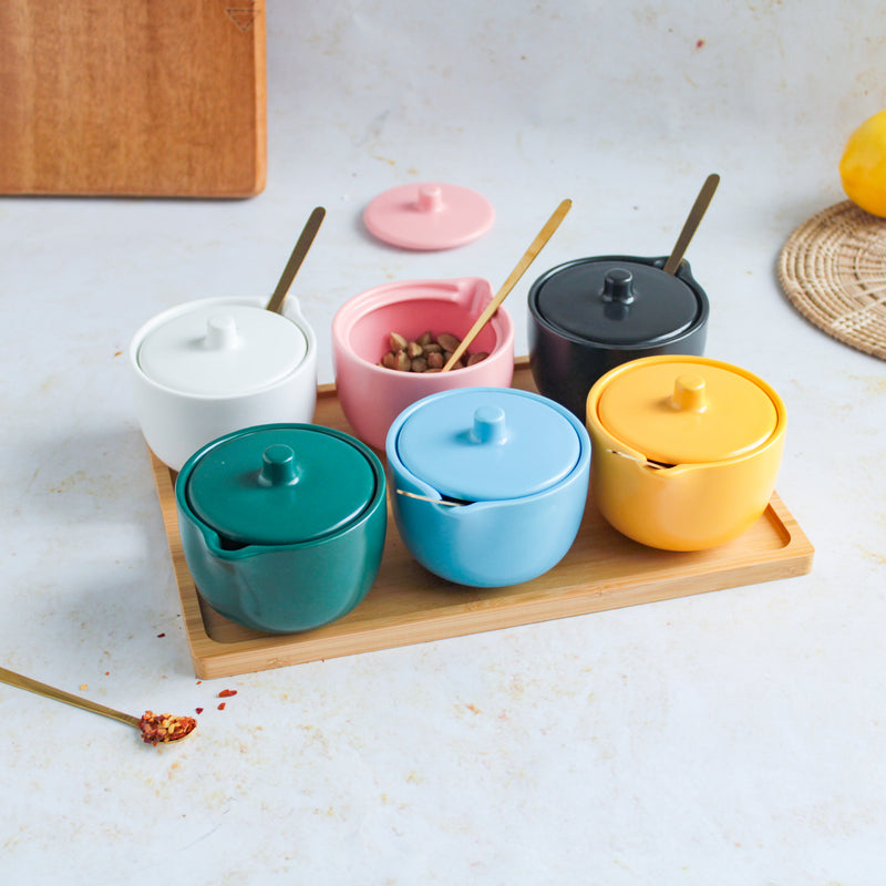 Pickle Jars With Tray Set of 6 - Jar