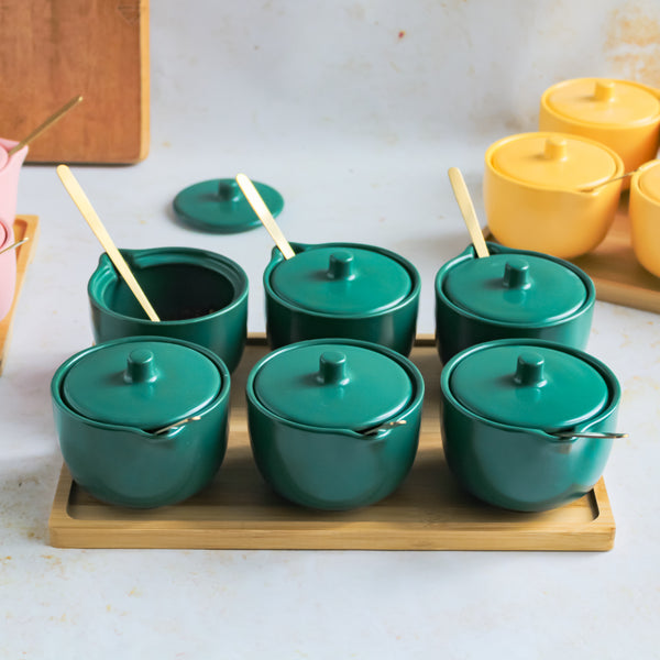 Pickle Jars With Tray Set of 6