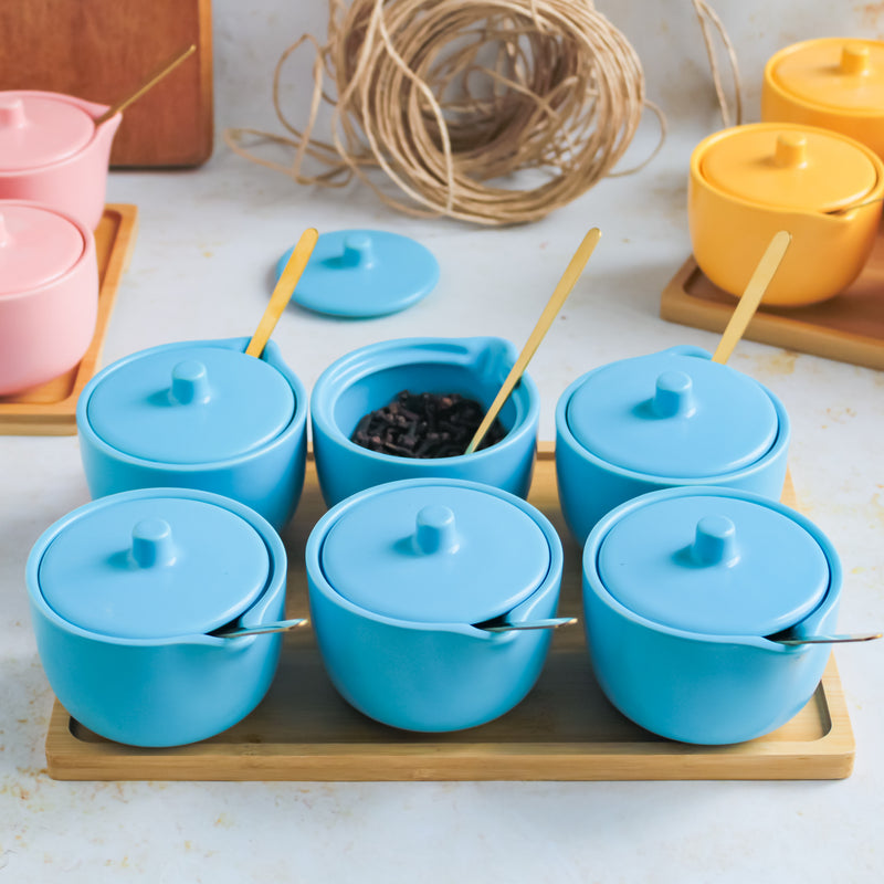 Pickle Jars With Tray Set of 6 - Jar