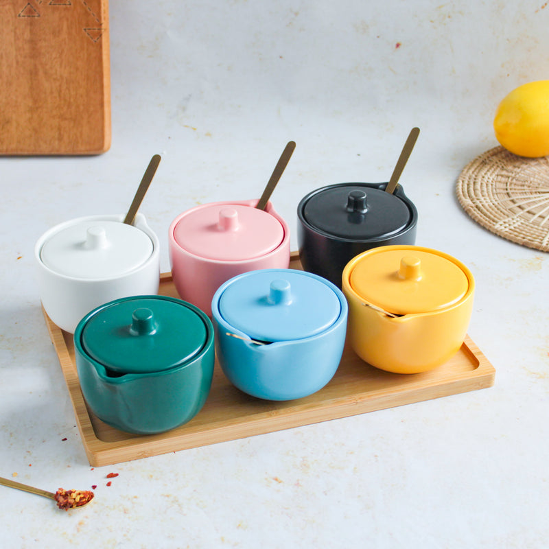 Pickle Jars With Tray Set of 6 - Jar