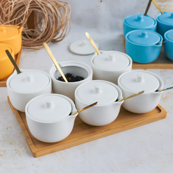 Pickle Jars With Tray Set of 6