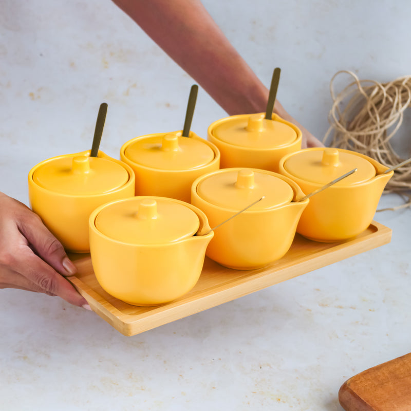 Pickle Jars With Tray Set of 6 - Jar