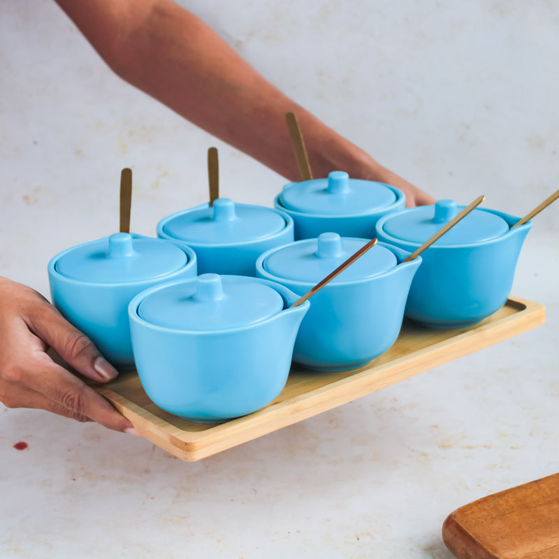Pickle Jars With Tray Set of 6 - Jar