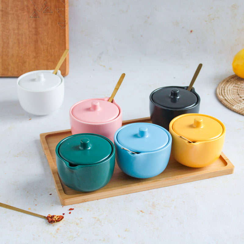 Pickle Jars With Tray Set of 6 - Jar