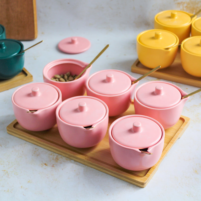 Pickle Jars With Tray Set of 6 - Jar