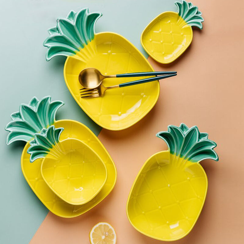 Pineapple Dishes - Serving plate, snack plate, dessert plate | Plates for dining & home decor