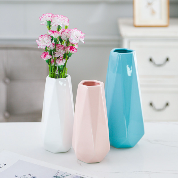 Pink Geometric Vase - Flower vase for home decor, office and gifting | Home decoration items