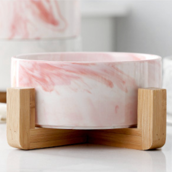 Pink Marble Bowl with Stand - Bowl, ceramic bowl, serving bowl set, noodle bowl, salad bowls, bowl for snacks, large serving bowl,  | Bowls for dining table & home decor
