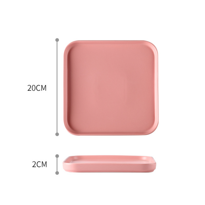 Pink Square Dinner Plate - Serving plate, small plate, snacks plates | Plates for dining table & home decor
