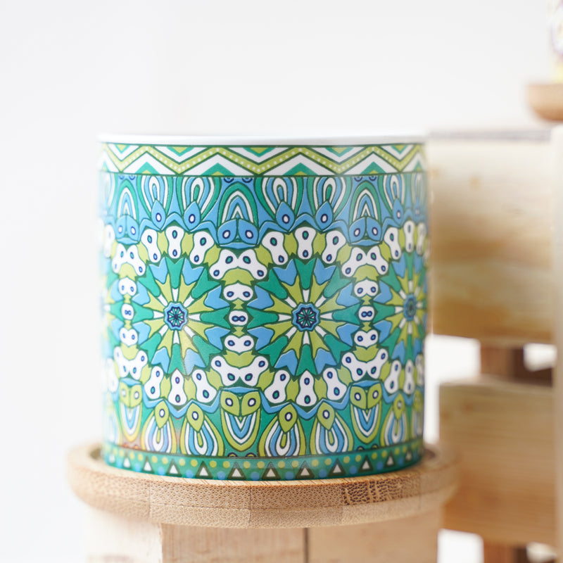 Artful Garden Ceramic Planter With Coaster Set Of 4