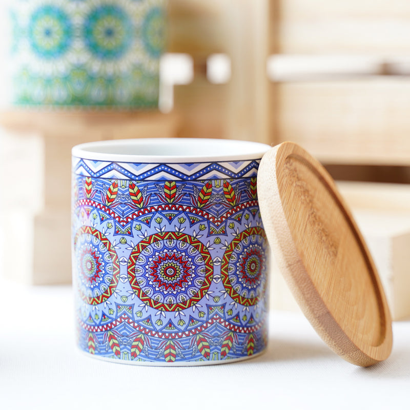 Artful Garden Ceramic Planter With Coaster Set Of 4