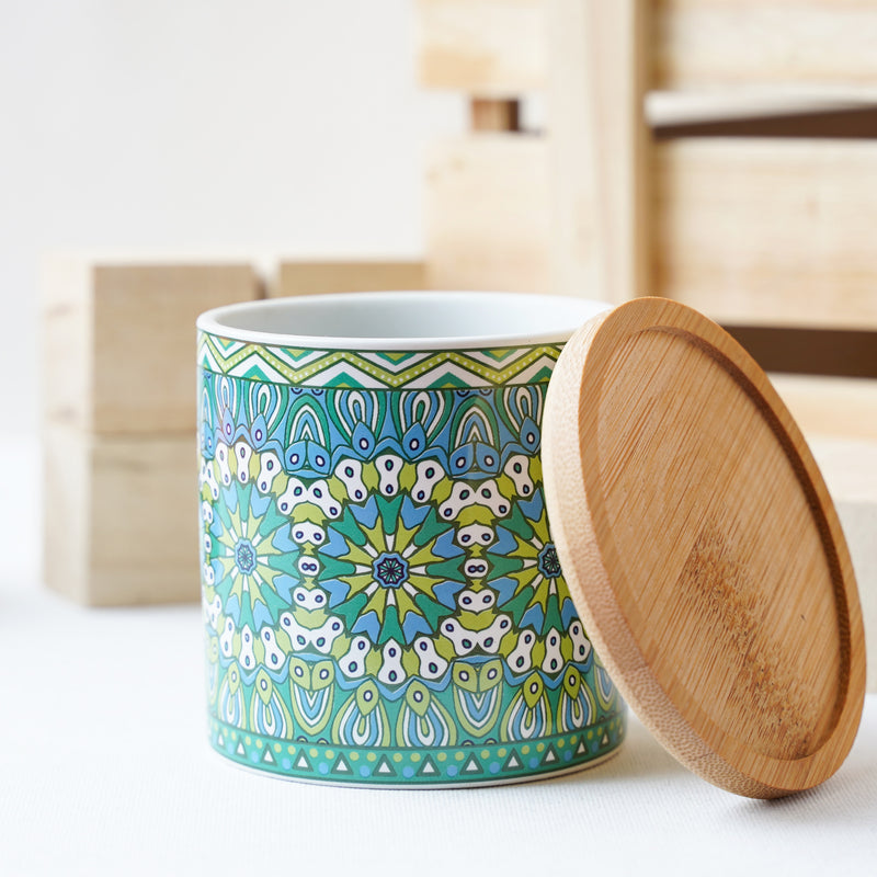 Artful Garden Ceramic Planter With Coaster Set Of 4