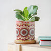 Artful Garden Ceramic Planter With Coaster Set Of 4