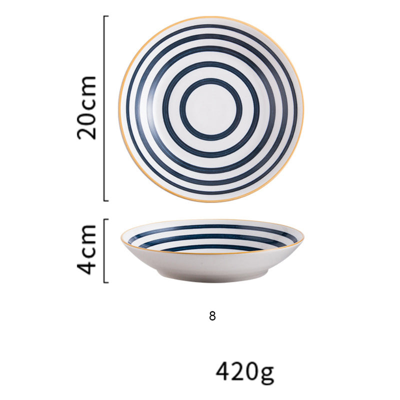 Nitori Ceramic Deep Plate Large 8inch - Serving plate, snack plate, dessert plate | Plates for dining & home decor