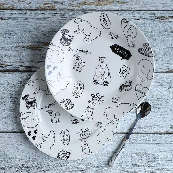 Polar Bear Plates - Serving plate, snack plate, dessert plate | Plates for dining & home decor