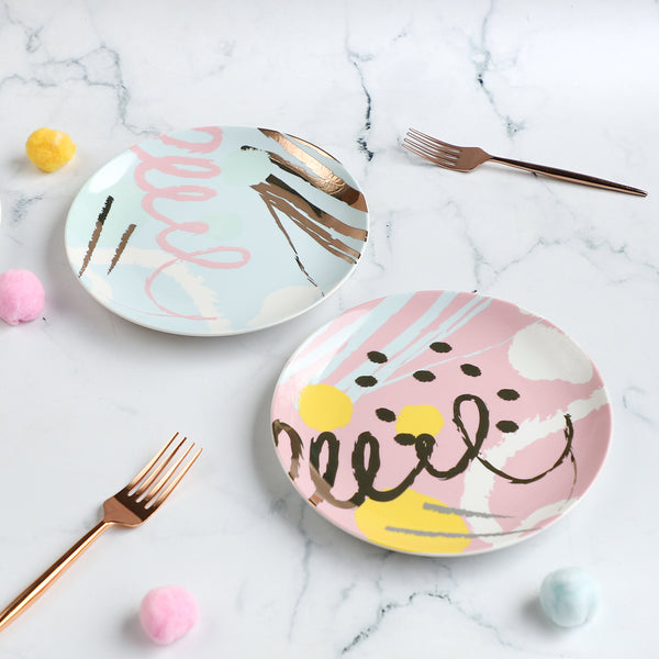 Printed Plates - Serving plate, snack plate, ceramic dinner plates| Plates for dining table & home decor