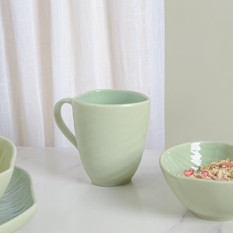 Taro Leaf Green Coffee Mug- Mug for coffee, tea mug, cappuccino mug | Cups and Mugs for Coffee Table & Home Decor