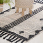 Black and Beige Hand Woven Carpet for Living Room